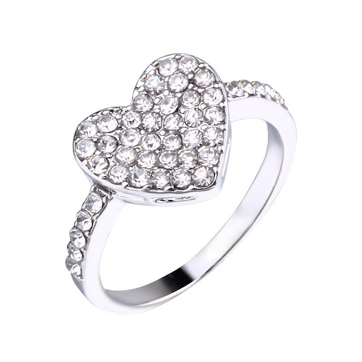 Title 4, Creatieve hartvormige diamanten ring. Laat lief...