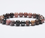 Black line floating red stone