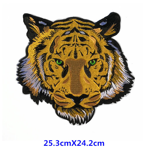 Title 6, Embroidered tiger head micro chapter cloth patc...