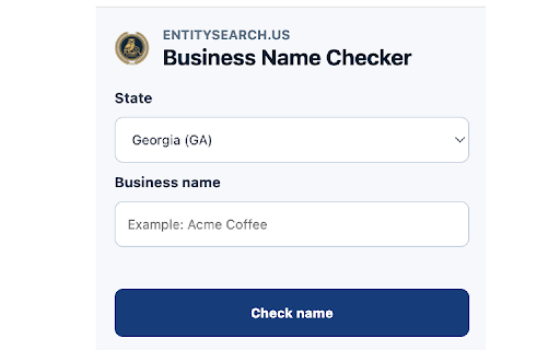 EntitySearch.us Business Name Checker screenshot 1