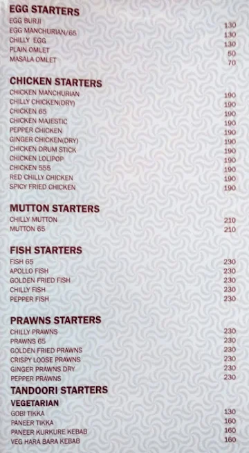 Sahara Cafe menu 