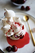 Mini cherry pavlovas by Angie Batis.