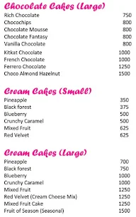 The Cake Studio menu 5