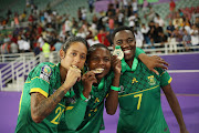 SA players with their medals.