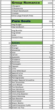 Hungry Hours menu 1