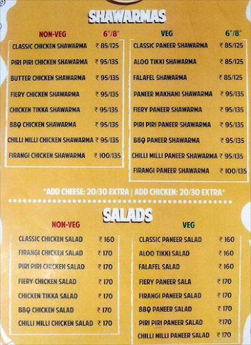 Shawarmaji menu 