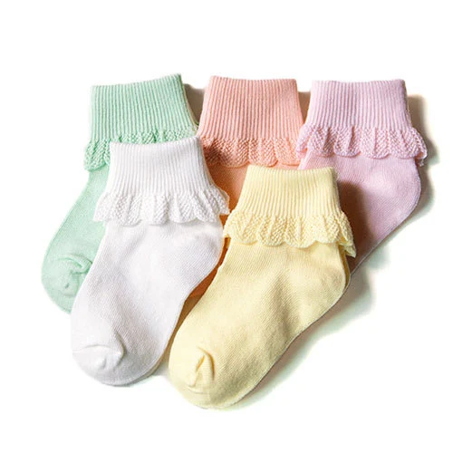 Chaussettes Enfants Mignonnes Confortables en Dentelle Unisexes Chaussettes Tubes pour Bébés Hommes et Femmes, le confort au quotidien.