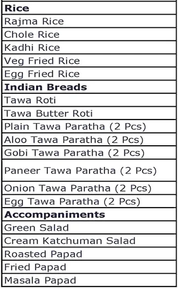 Bareilly Wale Pandey Ji Ki Rasoi menu 