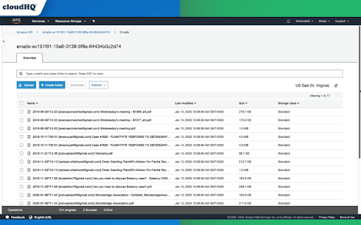 Backup Emails to AWS S3 by cloudHQ