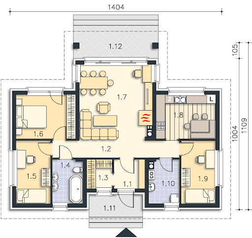 Colombo LMB63 - Rzut parteru