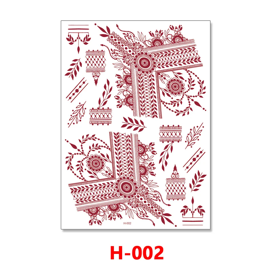 Tatouage éphémère Hannah Red Lace à transfert d'eau, dentelle rouge, facile à appliquer et à retirer, pour un style élégant et sensuel.