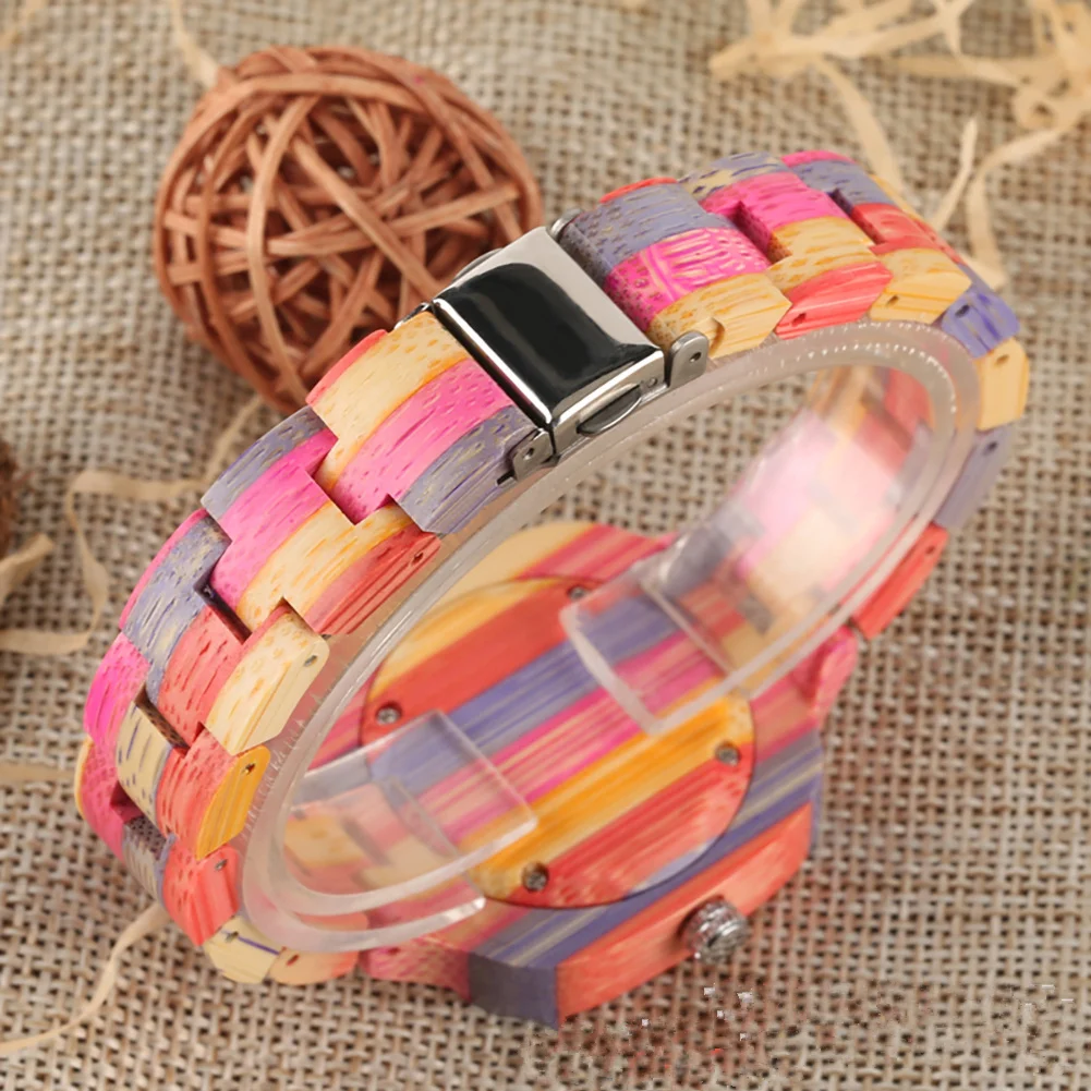 Title 4, Fashion color bamboo wooden watch for men and w...