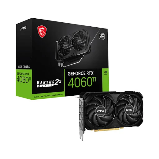 Card màn hình MSI RTX 4060 Ti VENTUS 2X BLACK 16G OC 16GB GDDR6 (912 -v517 -005)