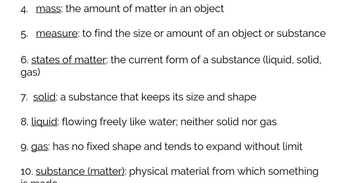 Quiz #1 Properties Matter