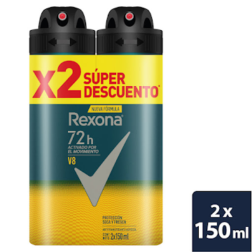 Antitranspirante Rexona Men V8 Motionsense System 48h x 2 und  