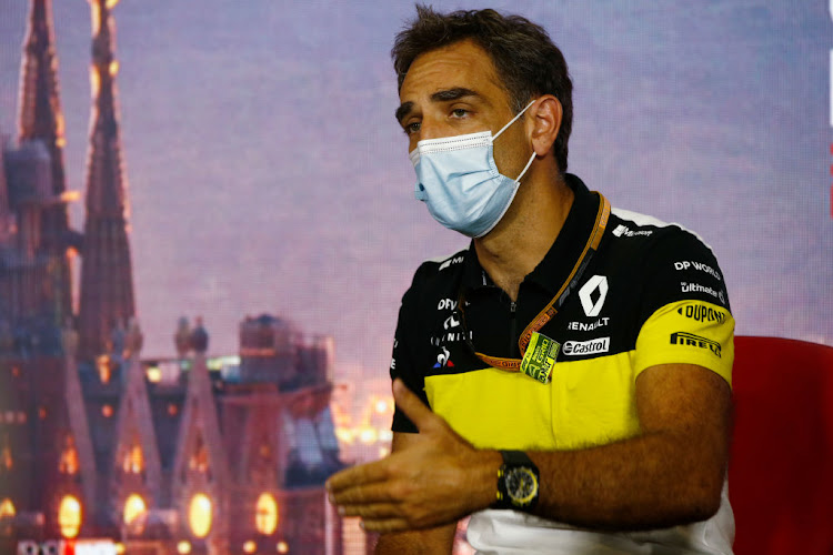 Renault Sport F1 MD Cyril Abiteboul talks in a press conference during practice for the F1 Grand Prix of Spain at Circuit de Barcelona-Catalunya on August 14, 2020 in Barcelona, Spain.