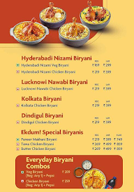 EKDUM ! Biryanis of India menu 1