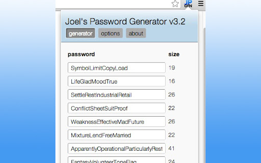 Joel's Password Generator