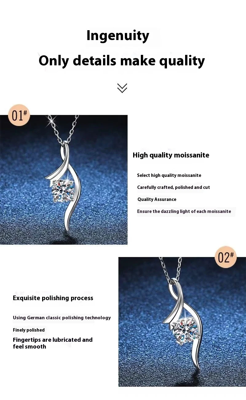 Title 8, 925 Sterling zilveren ketting met 1 karaat diam...