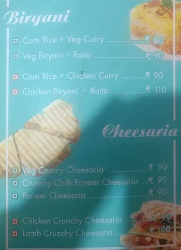 Maddy's Katti Cafe, 2nd Block menu 