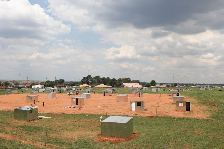 Shacks began mushrooming on an informal football pitch in Kopanong, Thembisa, in 2019 after a dispute between shack dwellers and the City of Ekurhuleni.