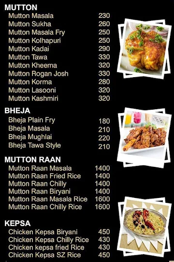 Sindhudurg Kinara menu 