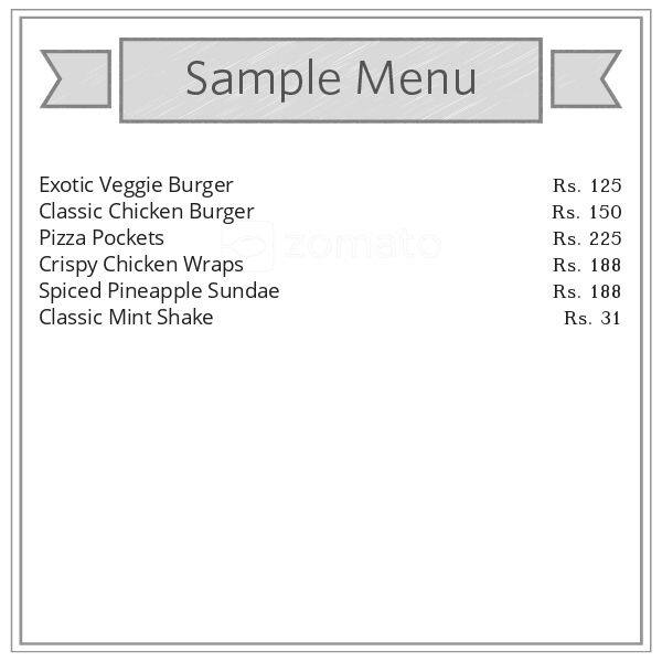 Wrap 'O' Burger menu 