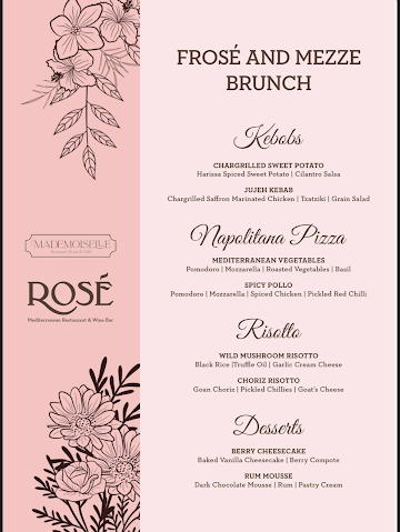 Rose - Mediterranean Restaurant & Wine Bar menu 