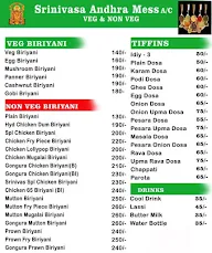 Srinivasa Andhra Mess menu 2