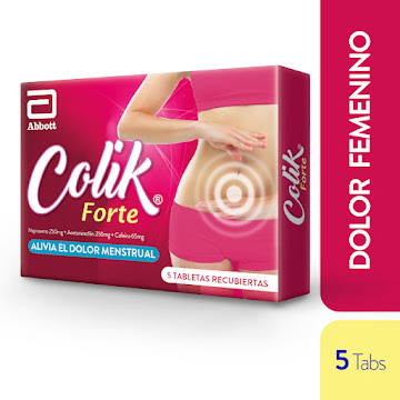 Colik Forte Naproxeno + Acetaminofén + Cafeína Abbott Caja x 5 Tabletas  