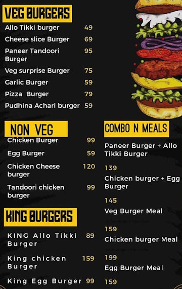 Foodies Burger & More menu 