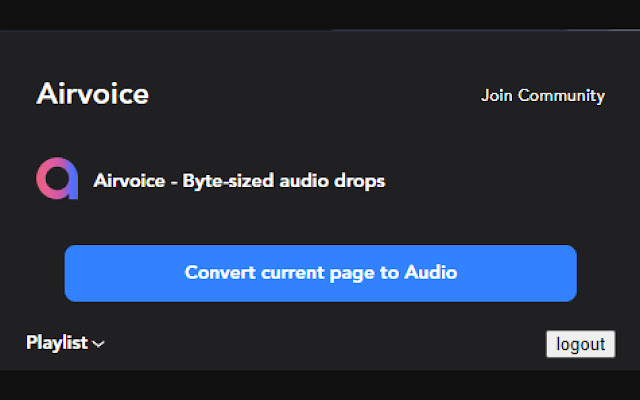 Airvoice chrome extension