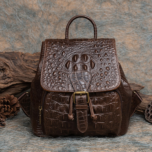 Title 2, Retro Embossed Hand-rub Leather Backpack. Durab...