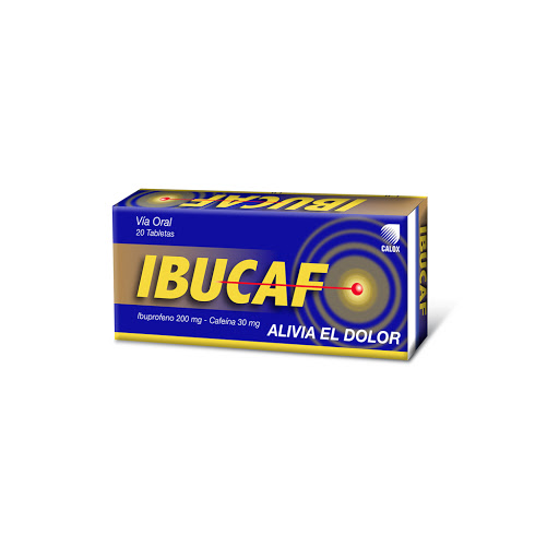 Ibucaf 200mg-30mg 20tabletas Ibuprofeno - Cafeina Calox 200/30mg x 20 Tabletas Calox