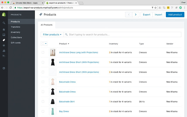 Export Products to CSV