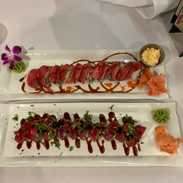 Gluten free sushi (left)