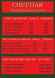 Chettiar Prawn Biryani Kadai menu 1