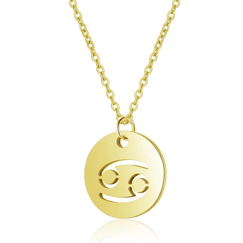 Collier creux doré avec 12 constellations pour femme, un bijou céleste et élégant pour sublimer votre décolleté.