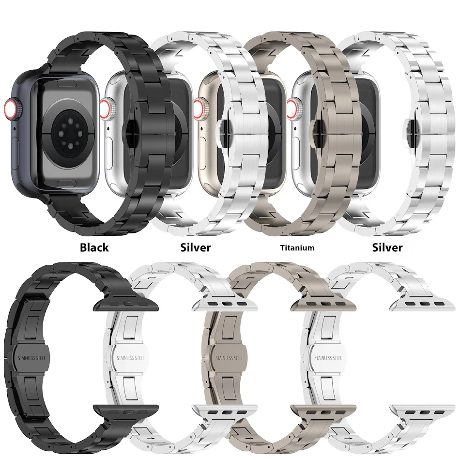Bracelet de montre en alliage de titane pour iWatch. Robustesse et élégance pour votre Apple Watch. Confort et style au poignet.