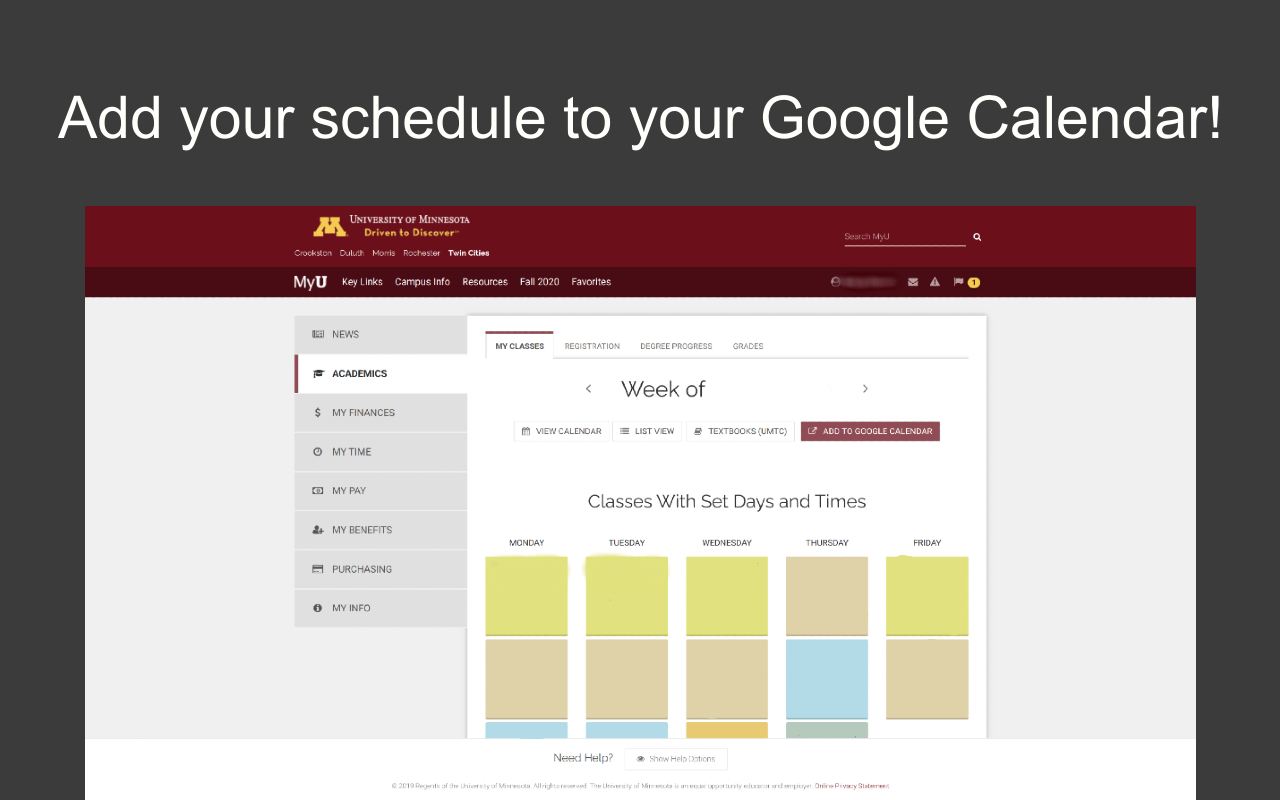 UMN Classes to Calendar Preview image 3