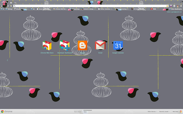 Original Gray Birdcage Theme chrome extension