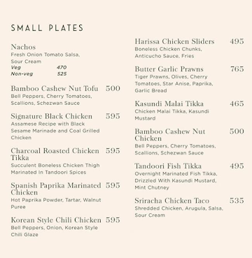 One8 Commune menu 