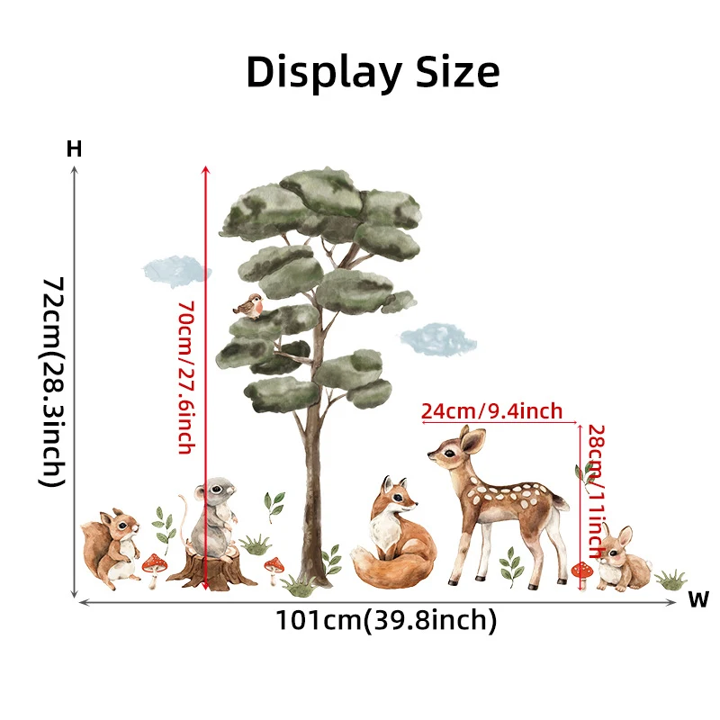 Title 2, Cartoon Big Tree süßer kleiner Tier selbstklebe...