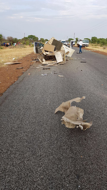 All that is left of the cash-in-transit vehicle after robbers used ‘way too much’ explosives on Wednesday morning.