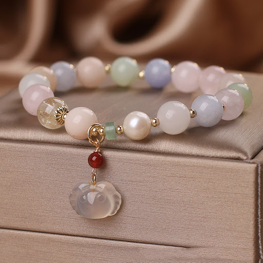 Title 4, Simple All-match Natural Morganite Bracelet. Ef...