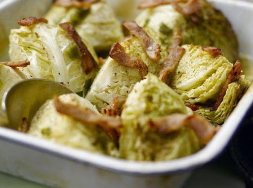 Baked Cabbage with Bacon