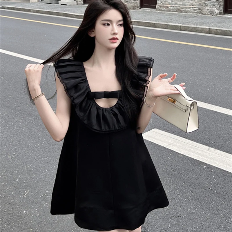 Dames Zomer Franse Retro Jurk met Ruches Elegant en comfortabel Perfect voor de zomer Romantische stijl Een chique vintage look