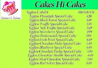 Cakes Hi Cakes menu 1