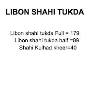 Libon Shahi Tukda menu 1