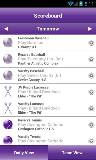 Screenshot EHS Mobile Sports